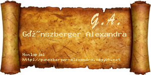 Günszberger Alexandra névjegykártya